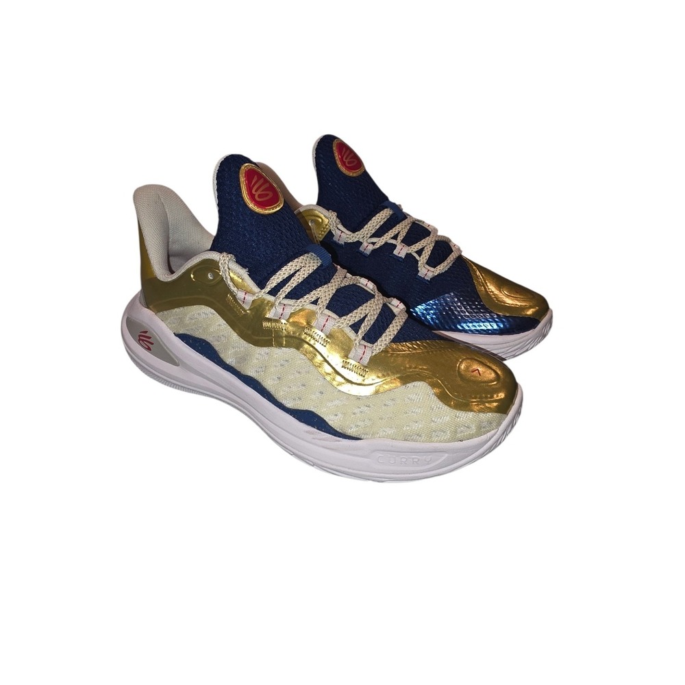 Under Armour Curry Flow Basketball Shoes Blue Gold Men's 6 / Youth 6.5Y NEW